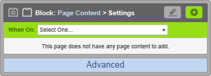 Page Content Block - When On Page Content Block - When On