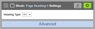 Page Heading Block - Page Heading Settings Page Heading Block - Page Heading Settings
