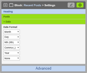 Recent Posts Block - Date Settings Recent Posts Block - Date Settings