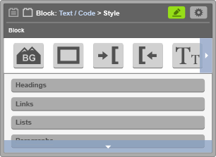 Sub-Panel 2 - Block Styles