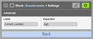 Sub-Panel 2 - Block Settings